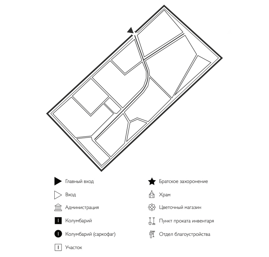 Схема Кирилловского кладбища