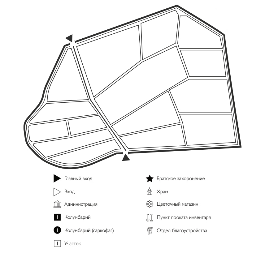 Схема Кладбища Курочкина гора