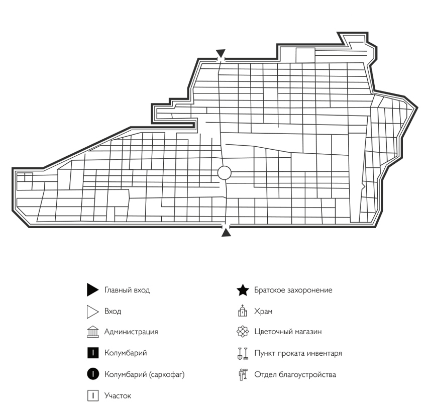 Схема Северного кладбища