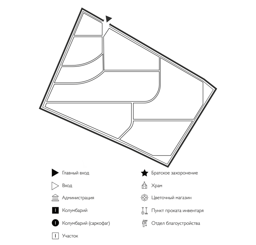 Схема кладбища Большие Ключищи