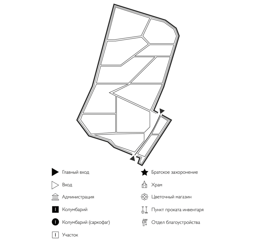 Схема Центрального кладбища