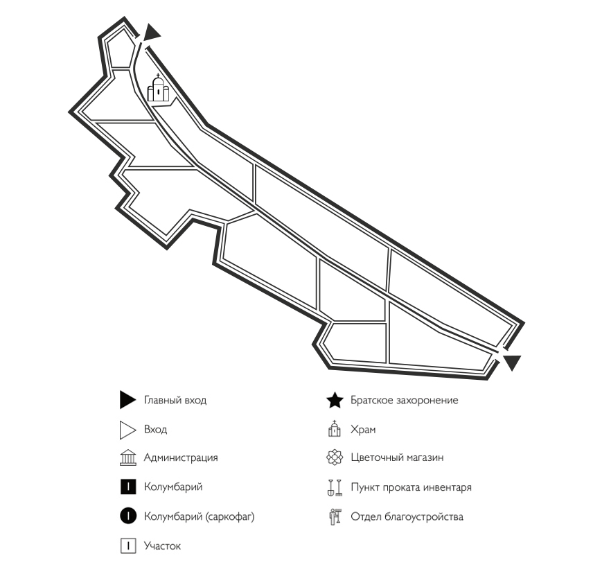 Схема Карамзинского кладбища