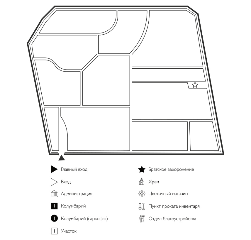Схема Карлинского кладбища