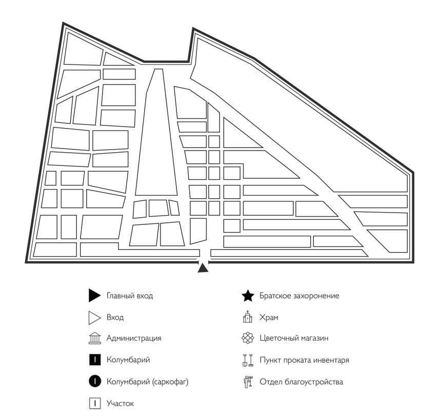 Схема Северного кладбища
