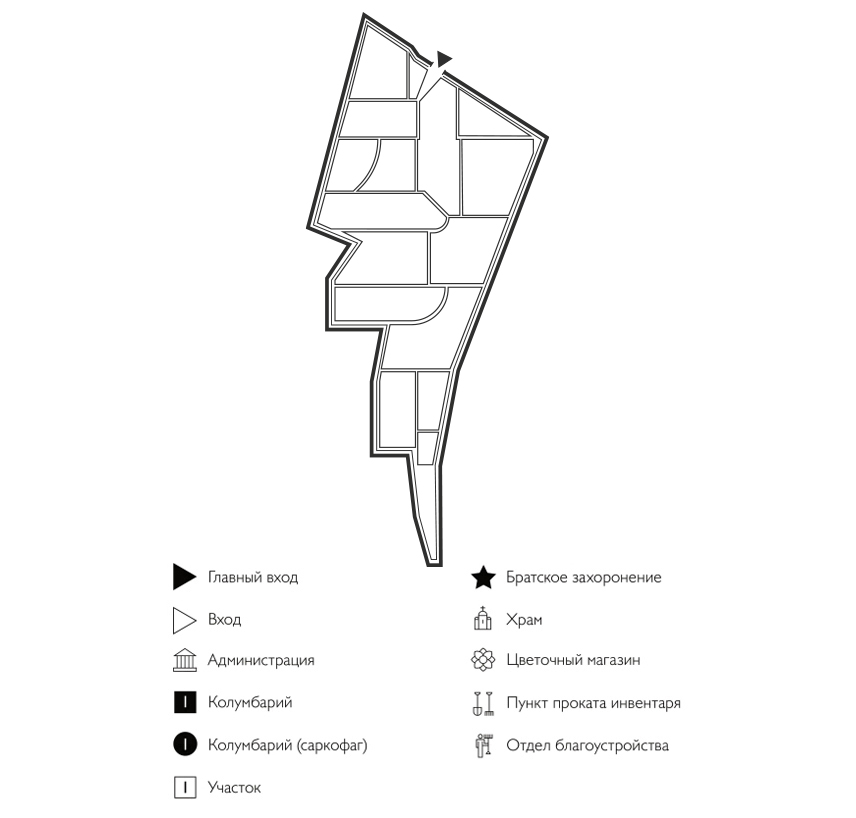 Схема кладбища Силикатный