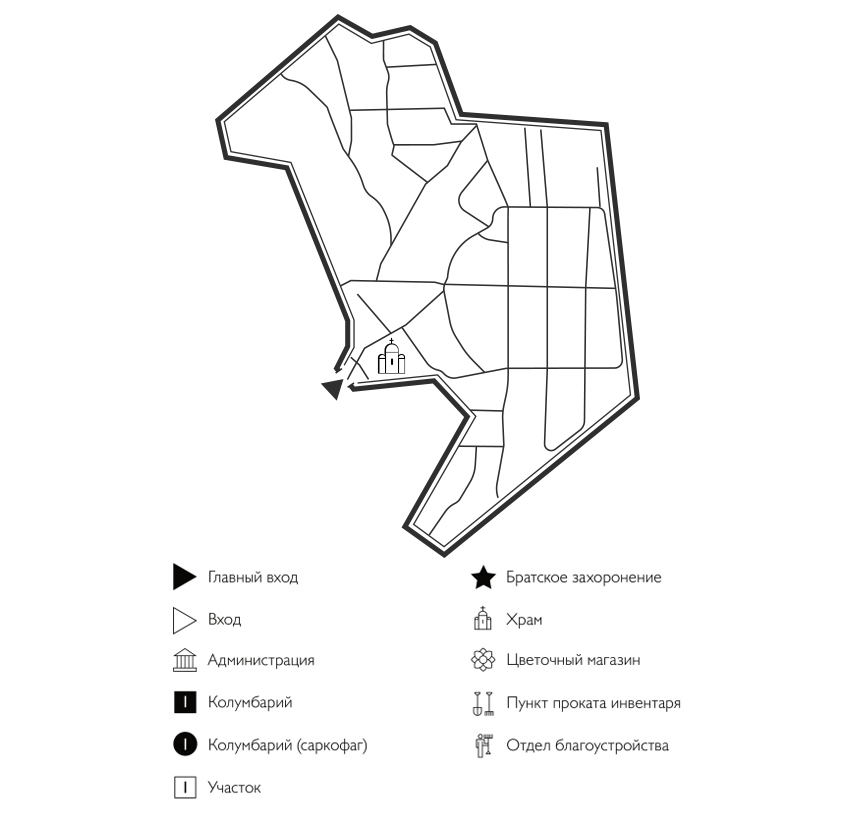 Схема Заволжского кладбища