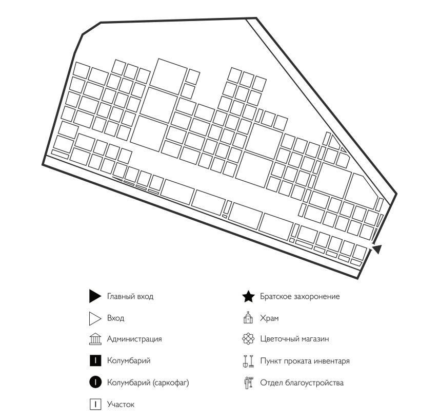 Схема Успенского кладбища