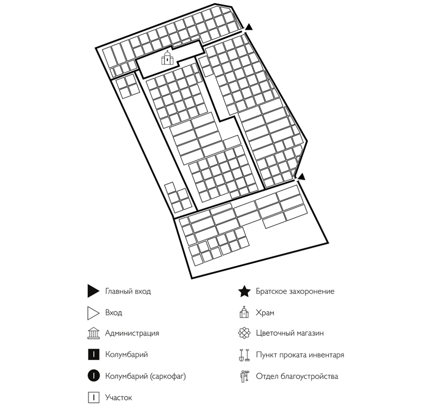 Схема кладбища Варварино