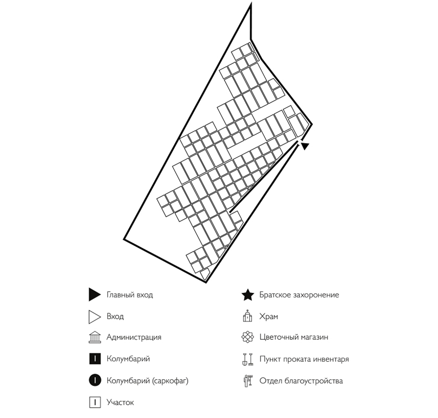 Схема кладбища Васюнино