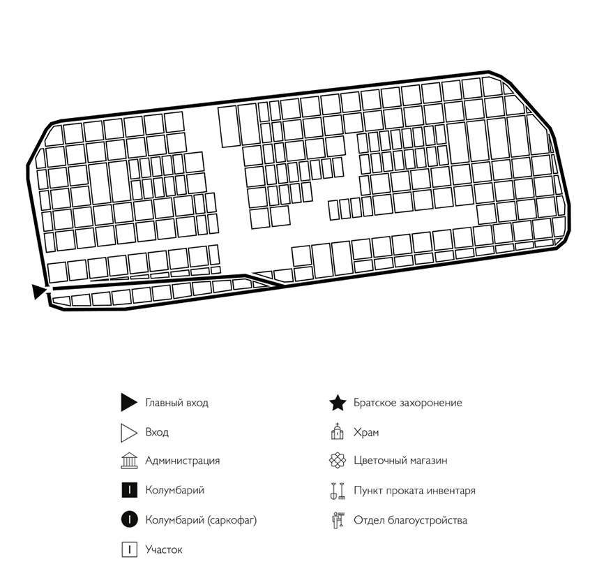 Схема Виноградовского кладбища