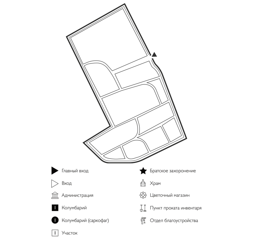 Схема Головинского кладбища