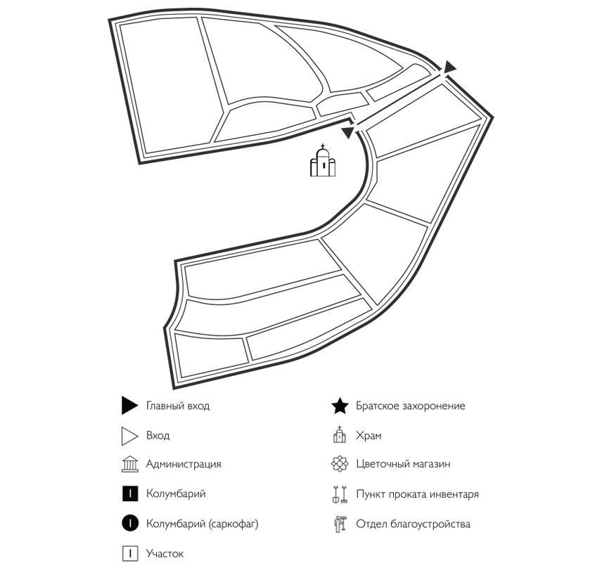 Схема кладбища  Горицы