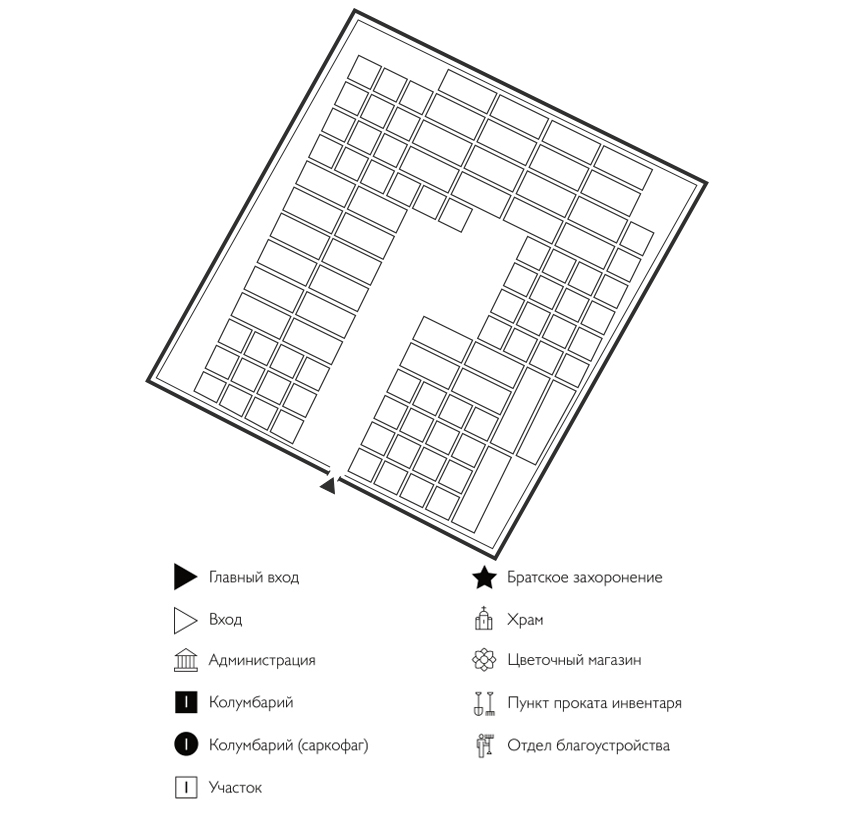 Схема Городского кладбища