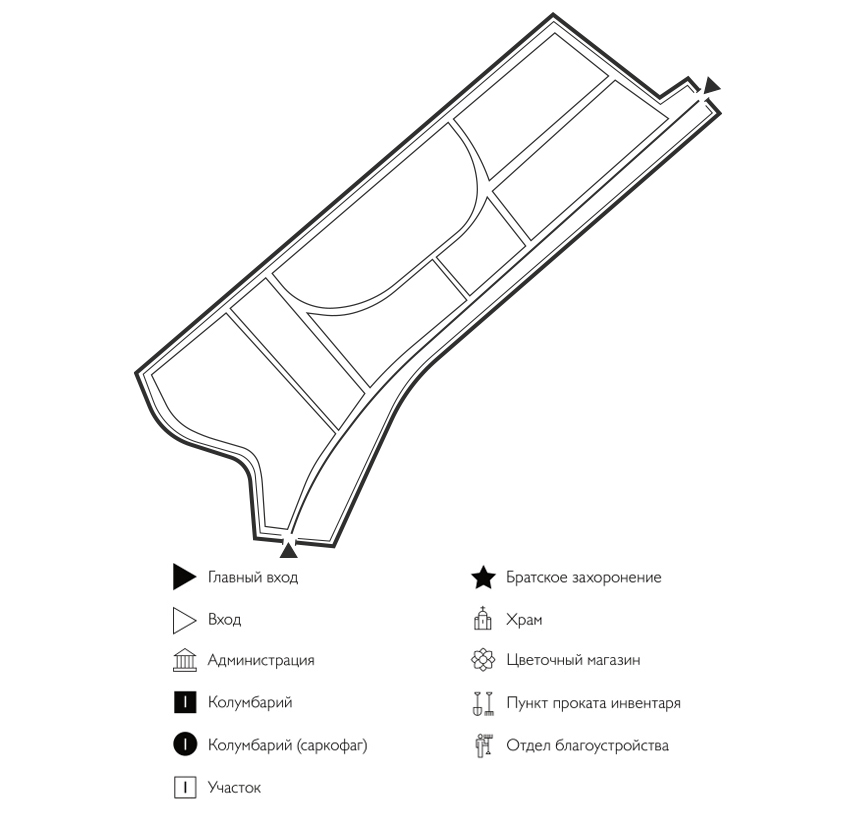 Схема кладбища Комары