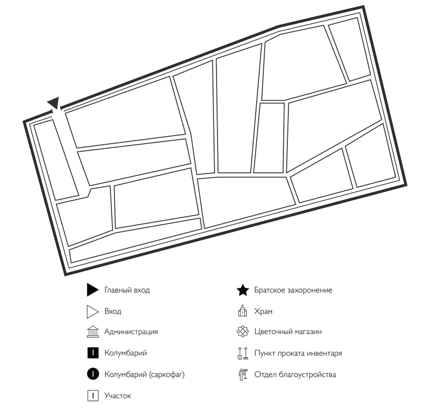 Схема кладбища Павловское