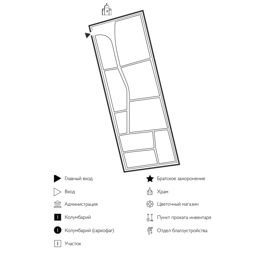 Схема кладбища Юрьевец