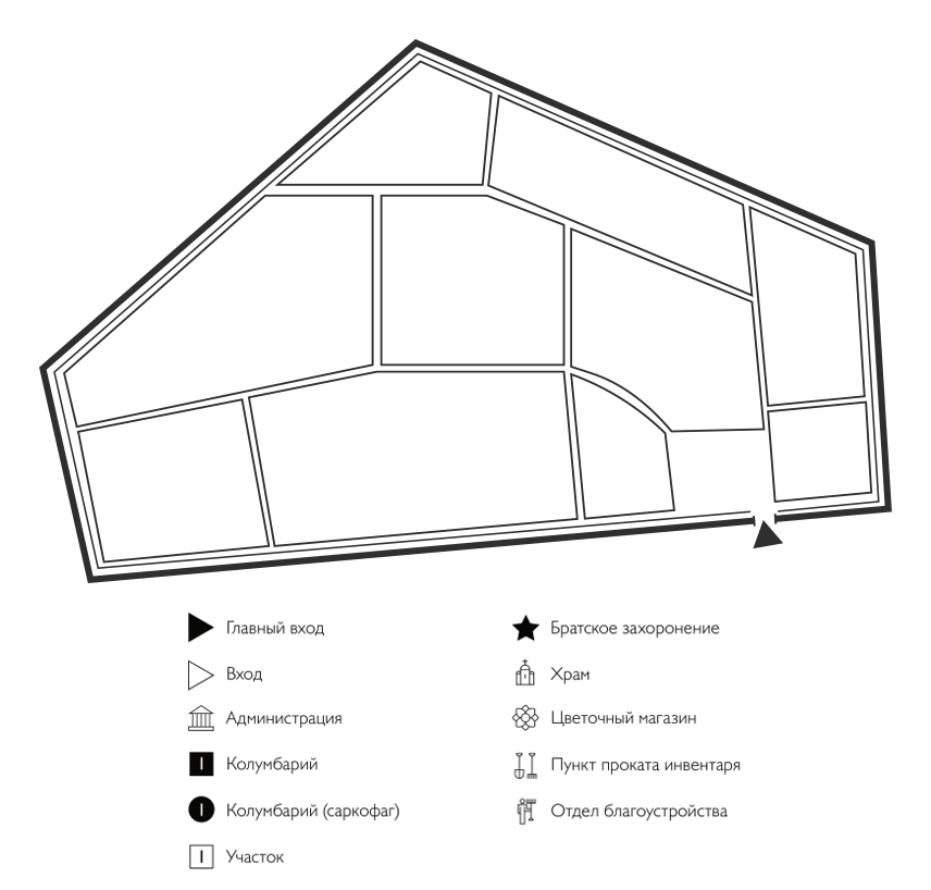 Схема кладбища Заколпье