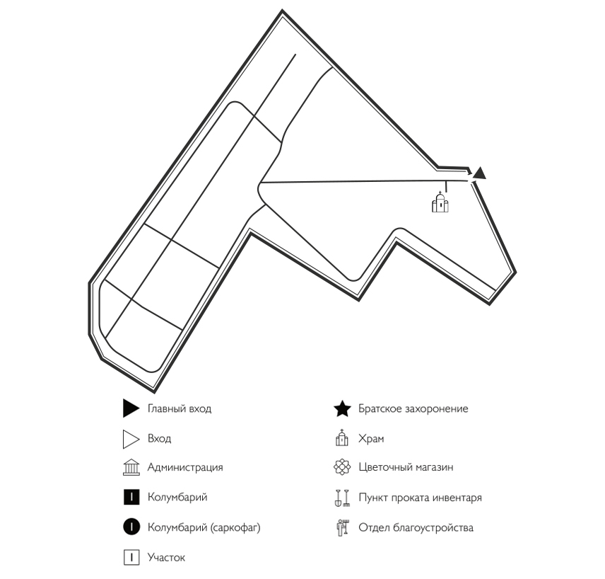 Схема Знаменского кладбища