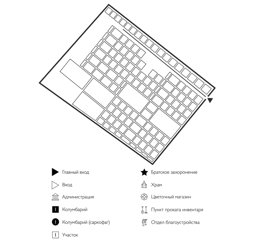 Схема Успенского кладбища