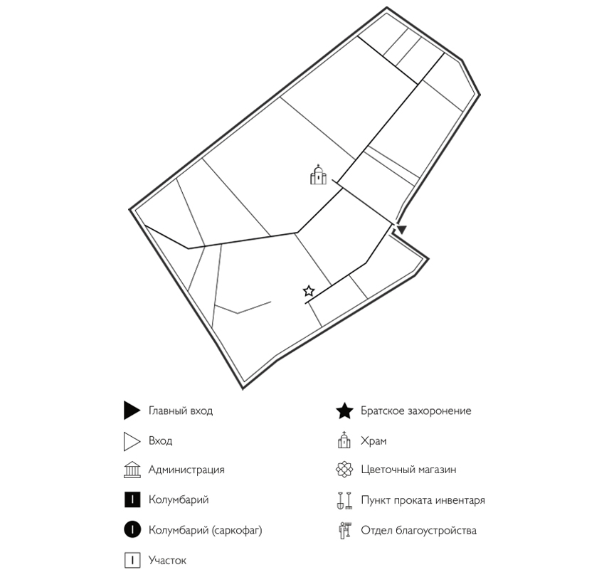 Схема Петровского кладбища