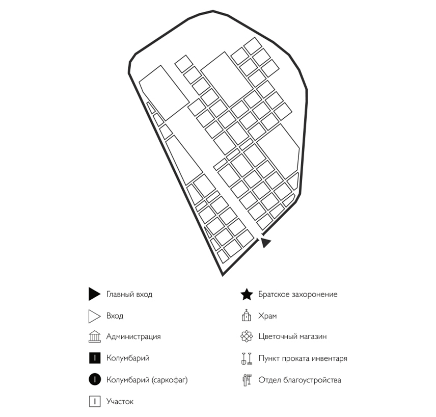 Схема Кладбища в Подберезье