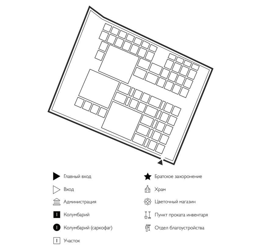 Схема Кладбища Сперанская Мыза