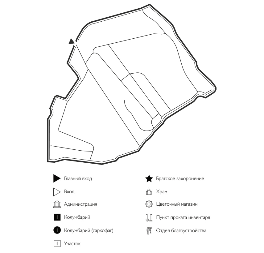 Схема Алюминиевского кладбища