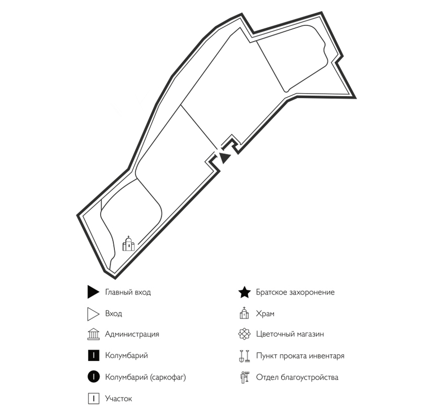 Схема Городского кладбища