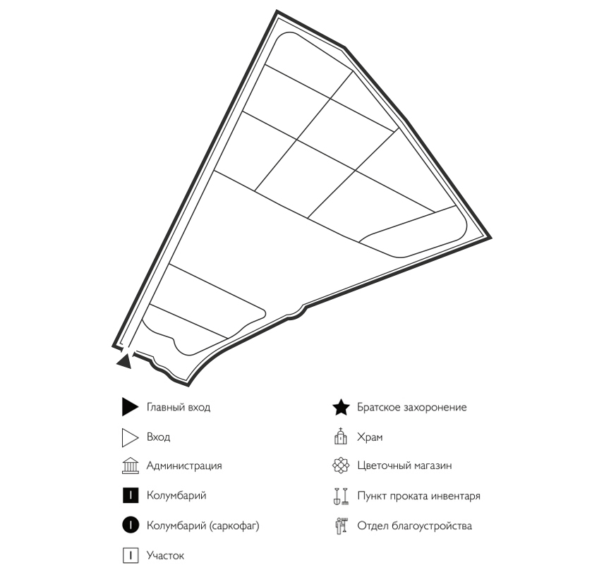 Схема Нового Красноармейского кладбища
