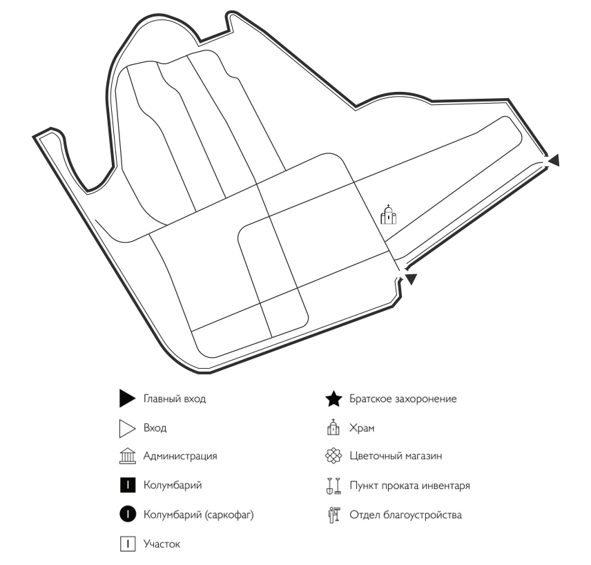 Схема Старого Красноармейского кладбища