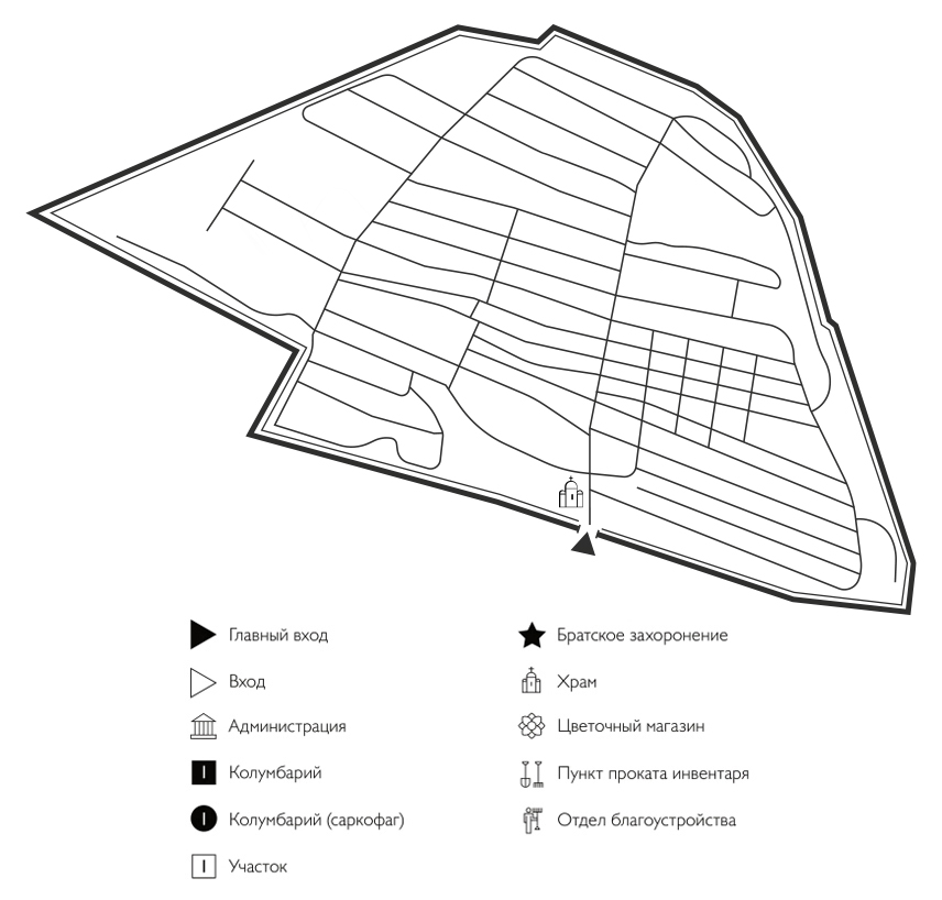 Схема Верхнезареченского кладбища