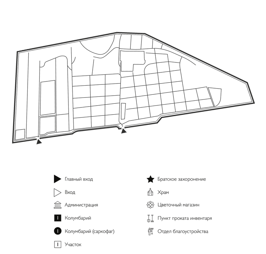 Схема Волковского кладбища