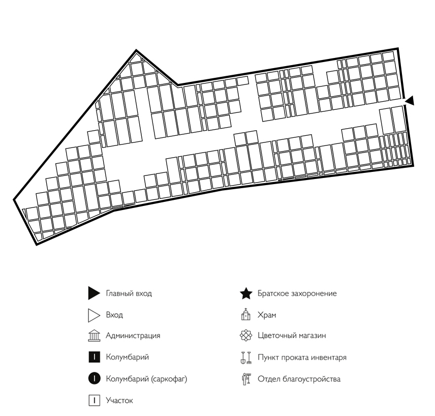Схема Володарского кладбища
