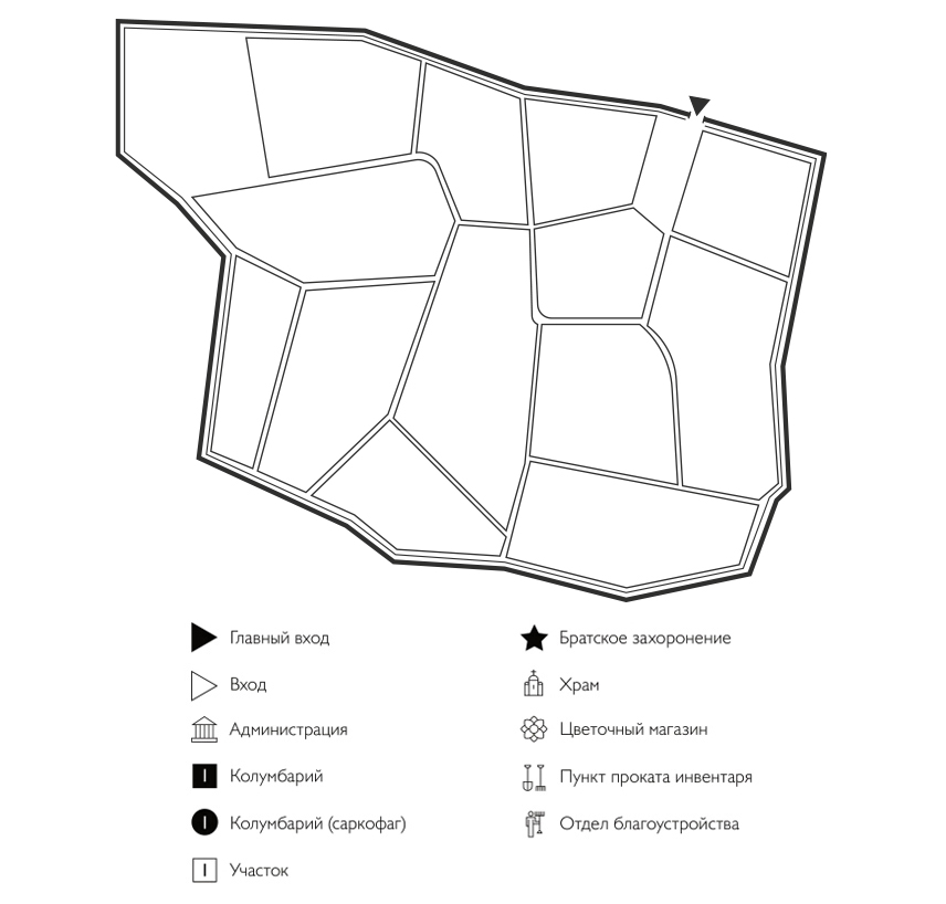Схема Ендовищенского кладбища