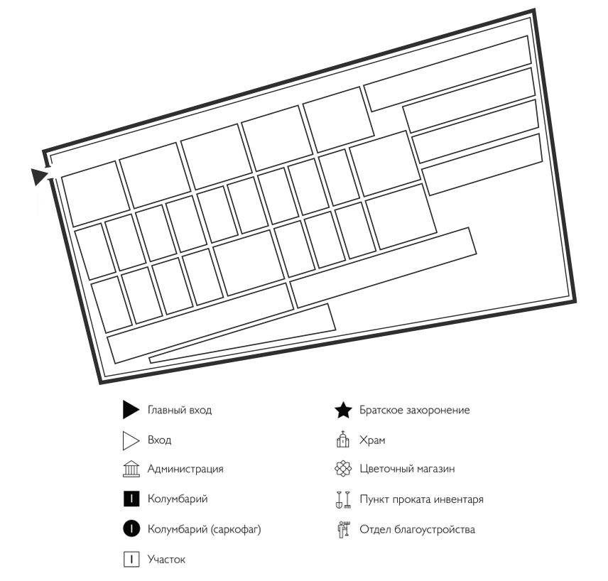 Схема Городского кладбища
