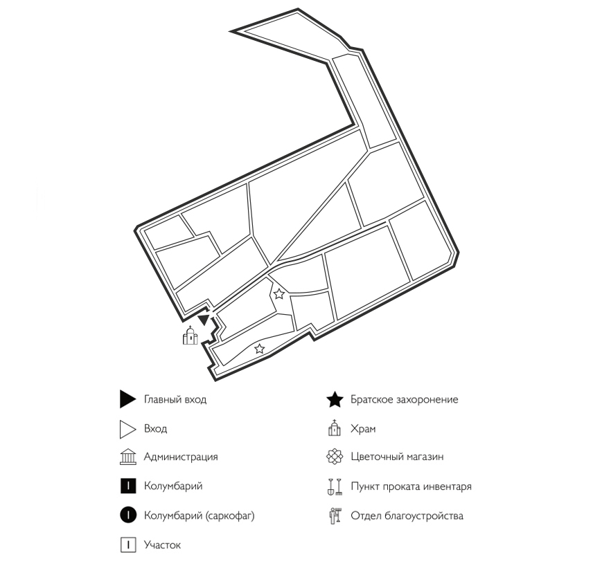 Схема Городского клaдбища Острогожск
