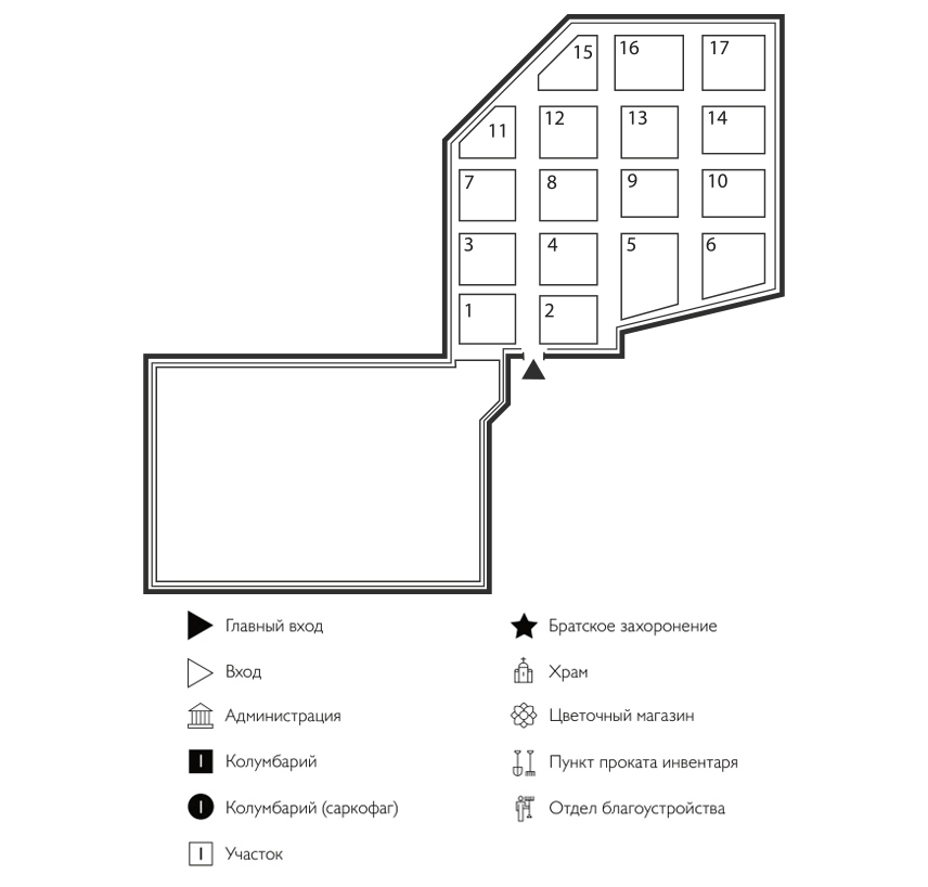 Схема Никольского кладбища