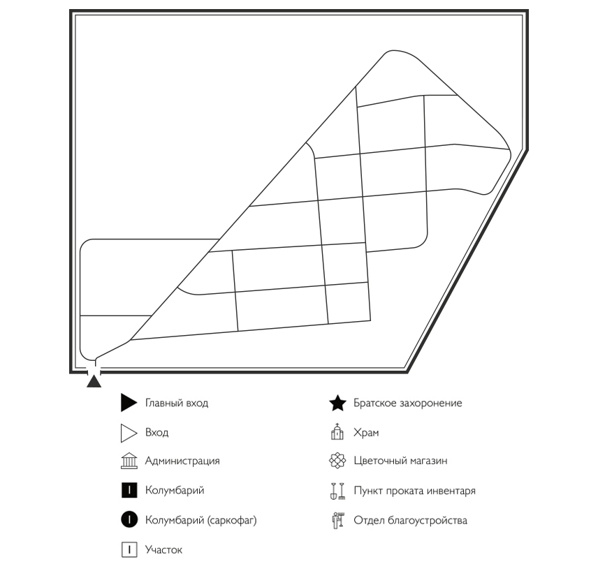 Схема Нового городского кладбища