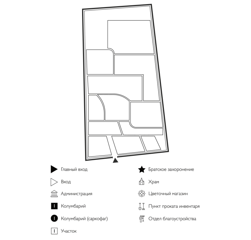 Схема Одинцовского кладбища