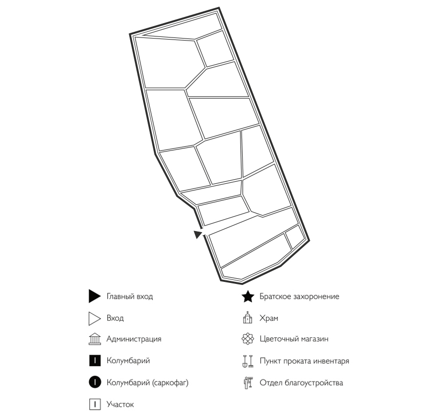 Схема Первомайского кладбища