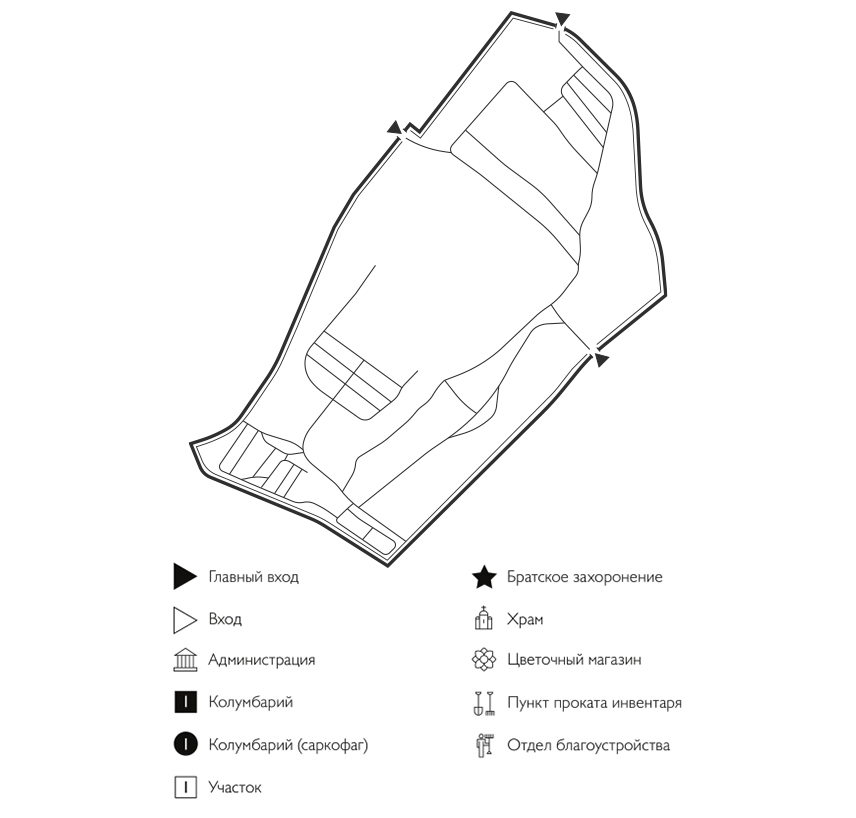 Схема Воскресенского кладбища