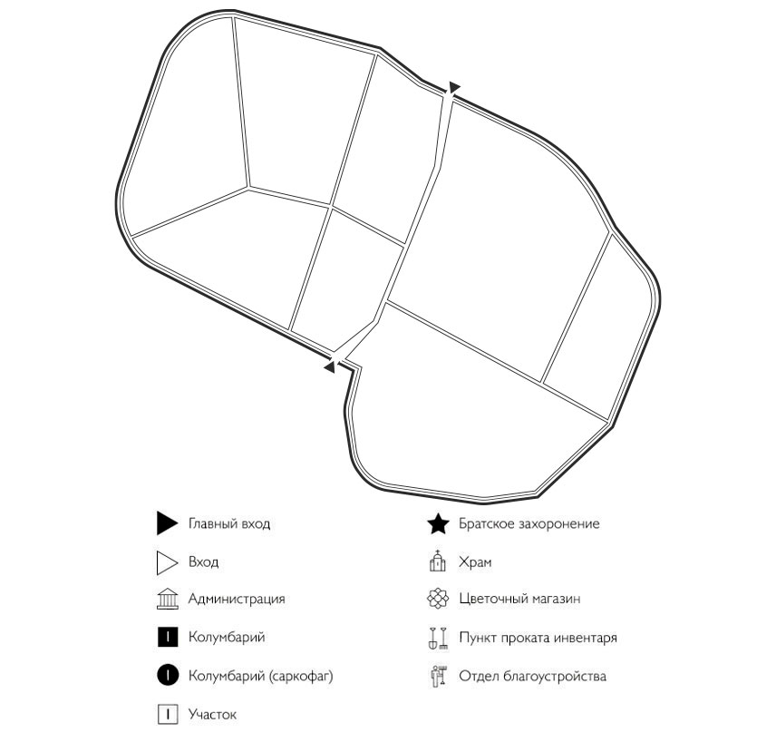 Схема кладбища Константиновский