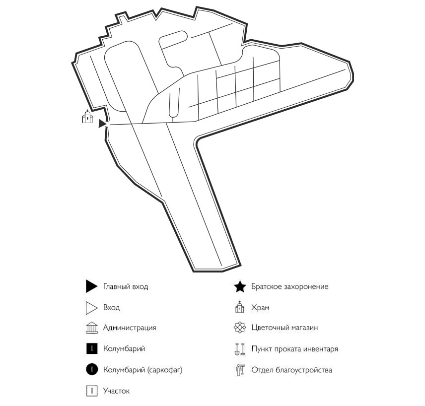 Схема Осташинского кладбища