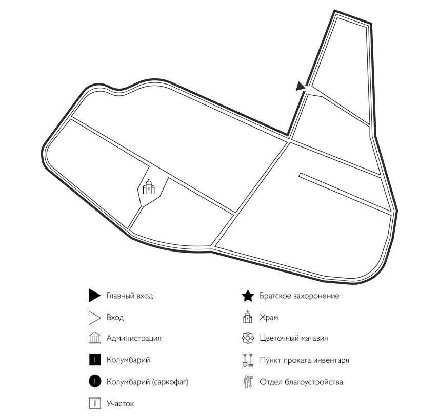Схема Пономаревского кладбища