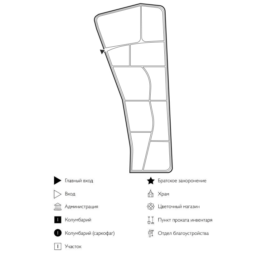 Схема кладбища Пречистое