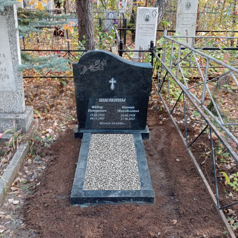 Горизонтальный двойной памятник эконом