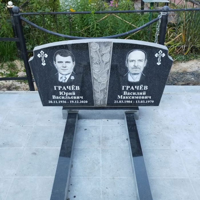 Установка элитного двойного памятника