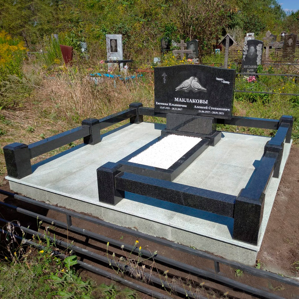 Фото оформления могилы на двоих