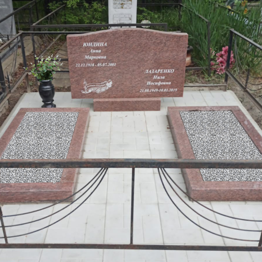 Памятник из розового гранита на двоих