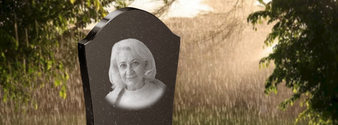 Гранитный памятник с гравировкой портрета Обработка памятника